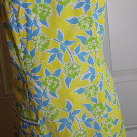 The Lilly Vintage Lilly Pulitzer Dress Yellow Blue Green White Size 12